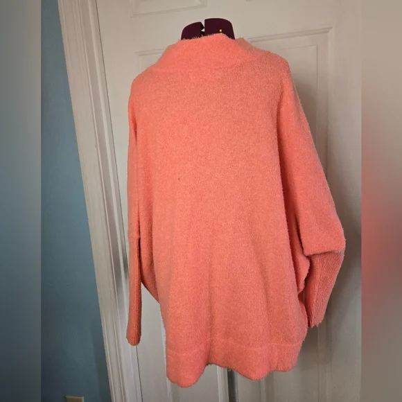 Anthropologie Super Soft Small Batwing Oversized Knit Sweater Salmon Pink - Picture 4 of 12